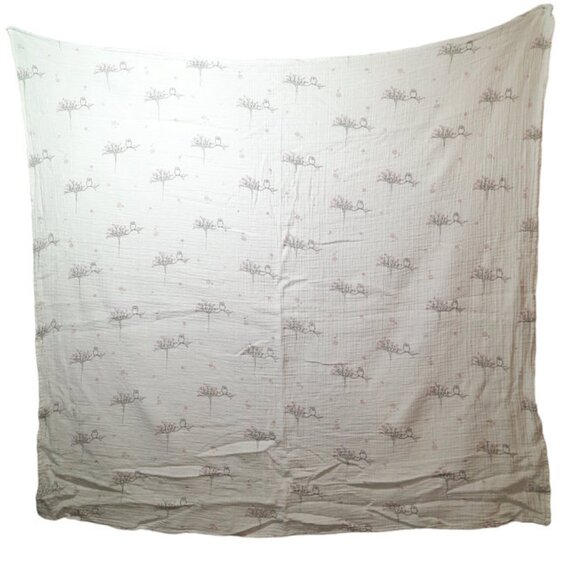 Aden + Anais Birds On Floral Branches Muslin Swaddle Wrap Baby Blanket 44" X 46" - Picture 3 of 4